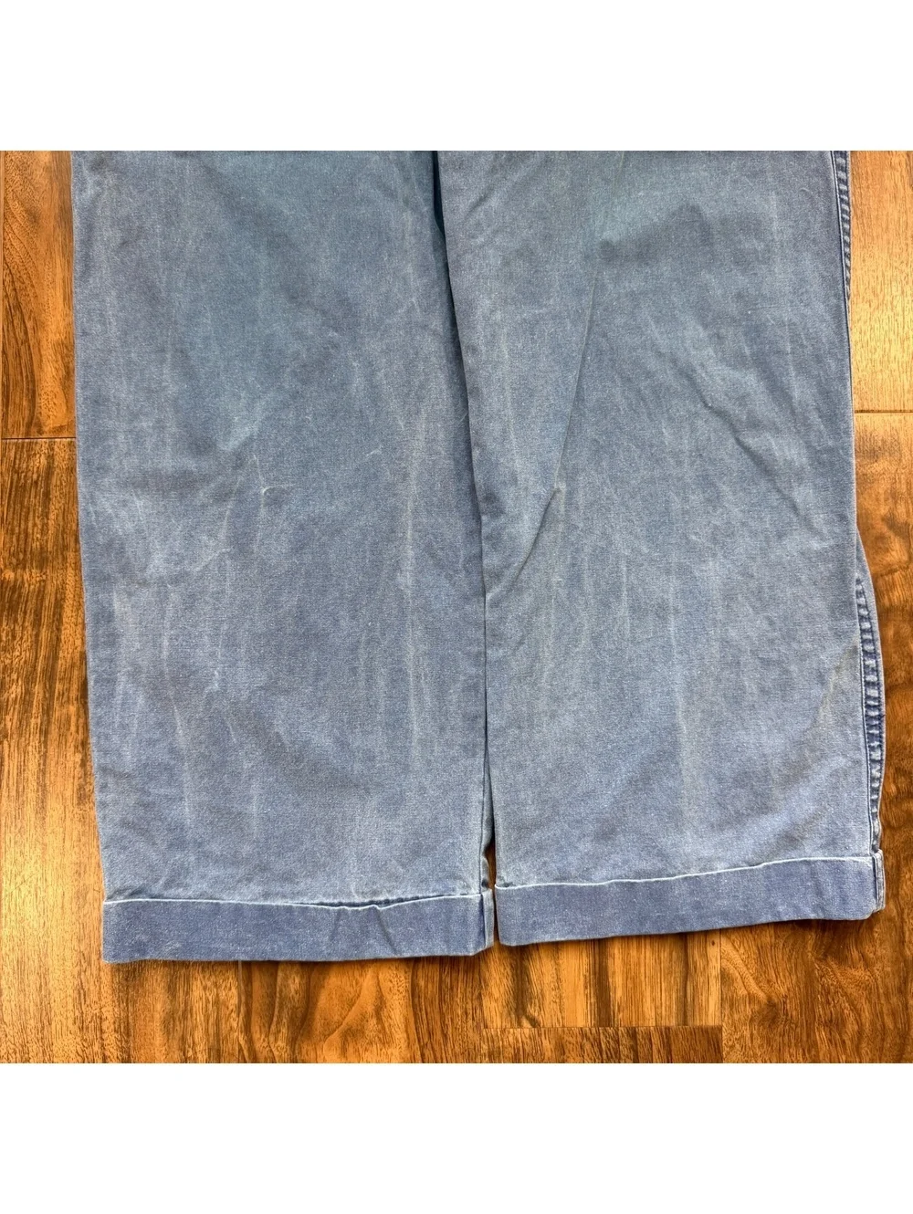 Vintage J.Crew Giant Fit Chino Pants W30 Washed Blue Wide Leg Cotton Trousers